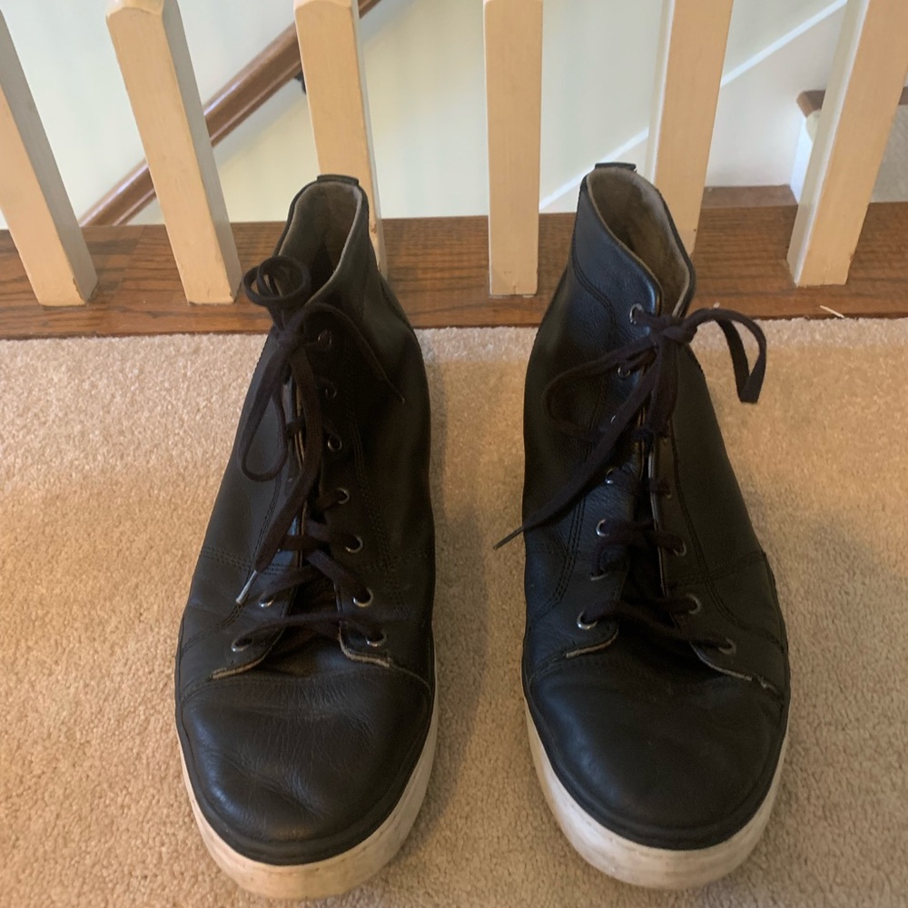 Black leather Cole Haan high top sneakers. Men’s size 13.